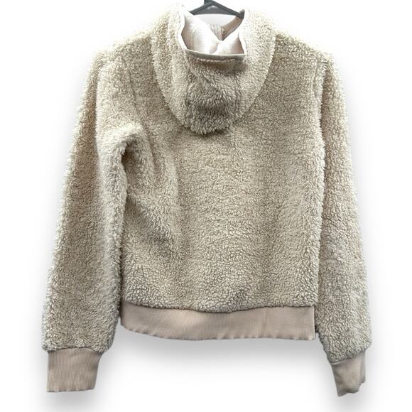 Athleta Girl So‎ Snug Cream Long Sleeve Sherpa Jacket w/ Thumbholes Size L Girls - Picture 5 of 11